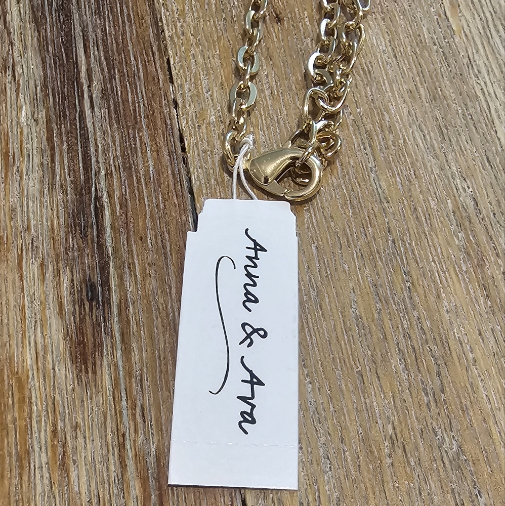 Anne & Ava Long Gold Toned Statement Necklace. - Picture 4 of 6